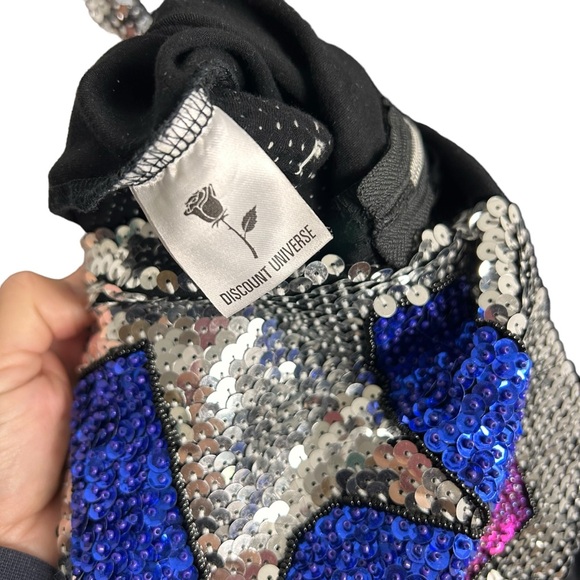 Discount universe “you will never own me” body con, sequin dress EUC SZM - Picture 8 of 9